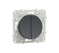 Schneider Electric - Odace, double va-et-vient Anthracite, à vis, connexion rapide - S540214