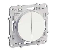Schneider Electric - Odace, Double interrupteur va-et-vient Blanc - S52A214