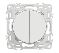 Double va-et-vient ou poussoir 1 poste Schneider Electric Odace blanc