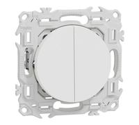 Double va-et-vient ou poussoir - 10 AX - Odace - S925214 - Schneider - Blanc craie