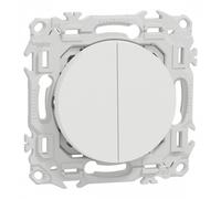 Double va-et-vient ou poussoir - 10 AX - Odace - S920214 - Schneider - Blanc craie