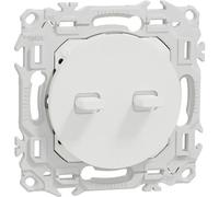Schneider Electric Interrupteur va-et-vient ou poussoir double Odace Blanc craie