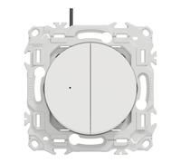 Double va-et-vient ou poussoir lumineux 1 poste Schneider Electric Odace blanc