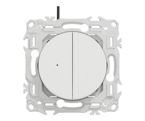 Double va-et-vient ou poussoir odace lumineux LED 0,15mA - 10AX - blanc craie - SCHNEIDER - S920273