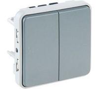 Double va et vient Plexo IP55 - Composable saillie ou encastré - Gris Gris G