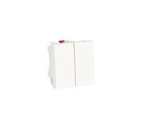 Schneider Electric - Unica - double va-et-vient - 10A - connexion rapide - 2 mod - Blanc - méca seul - NU321318F