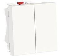 Double va-et-vient Unica - 2 modules - 10AX - Blanc