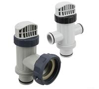 Double valve de piston et valve unique pour piscine hors sol Intex 25010 11872 avec système de pompe de filtre de 1500 à 4000 Gph Construction en plastique pour un contrôle facile du débit d'eau et un