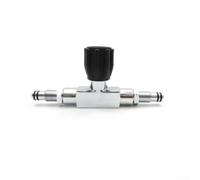 Double valve de réservoir haute pression 3500 PSI en cuivre plaqué chrome DIN pour étrier Compatible avec cylindre gauche droite Noir (tige de connexion)