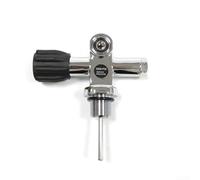Double valve de réservoir haute pression 3500 PSI en cuivre plaqué chrome DIN pour étrier Compatible avec cylindre gauche droite Noir (valve à droite)
