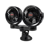 Double Ventilateur 12V Diametre 10Cm Chacun Orientable Sur Ventouse Amio