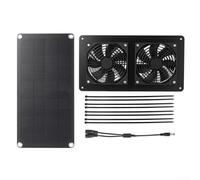 Double ventilateur solaire 10 W, niches et espaces de stockage, circulation d'air efficace avec design compact