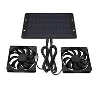 Double ventilateur solaire électrique 10 W 12 V - Source d'énergie portable pour animaux de compagnie - Pour cuisine, serre, chambre d'animaux, poulailler, bibliothèque