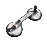 Double ventouse pour levage de vitres, caoutchouc naturel 12 x 7 cm, supporte jusqu'à 100 kg, idéale pour manipuler et déplacer du verre lourd.