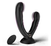 Double Vibromasseur 10 Modes 6.5in WP Silicone Ultra-Soft Noir Texturé Strapless pour Solo et Couples