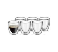 Double Wall Espresso Cup Set - 80ml Thermal Glasses with Floating Effect - Heat Resistant Double Wall Coffee Mugs for Perfect Espresso Enjoy