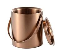 Double-Wall Stainless-Steel Insulated Ice Bucket with Lid Keeps Ice Cold Dry Comfortable Carry Handle Great for Home Bar Chilling Beer Champagne and Wine(3 Liter)