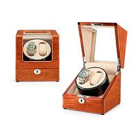 Double Watch Winder for 2 Watches Couples Watches Storage Box Rosewood Solid Wood Handcraft with 1 Energy-Saving Ultra-Quiet Japanese Motor Anti-Magnetic Automatic Watch Winder (Rosewood 1)