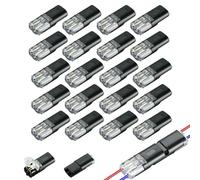 Double Wire Plug in Connector,2-Pin Low Voltage Wire Connectors with Locking Buckle,Multi-Purpose Flame Retardant Locking Wire Quick Connectors for DIY Strip Lights,Emergency Repairs (20PCS)