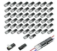 Double Wire Plug in Connector,2-Pin Low Voltage Wire Connectors with Locking Buckle,Multi-Purpose Flame Retardant Locking Wire Quick Connectors for DIY Strip Lights,Emergency Repairs (50PCS)