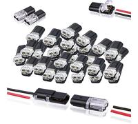Double - Wire Plug-In Connector with Locking Buckle, Double-Wire Push-In Connector with Locking Buckle, Low Voltage Wire Connector, Double Wire Plug in Connector, No Wire Stripping Cutting (50)