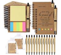 DoubleCare 12 Sets Cadeau de Remerciement, Cahiers Motivants avec Notes Autocollantes, Stylos Motivants et Sacs Cadeaux, Cadeau de Départ pour Collègue de Travail, Cadeaux d'Appréciation des Employés