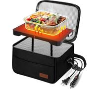 DoubleCare 8.87L Gamelle Chauffante, 12 V/24 V/110 V/220 V, 3 en 1 Pour Voiture Micro Ondes Portable, Mini Chauffe Repas, Four Portable pour Bureau, Travail, Maison, Voyage et Voiture