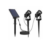 Doubles Spots Solaires Reliés 2x Roundy Noir Aluminium 200lm Noir