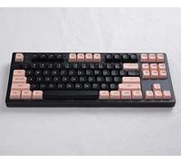 Doubleshot Keycap Set, 148 Touches 2 Couleurs Profil CSA PBT Keycap pour Clavier De Jeu Mécanique Personnalisé MX Switch (Color : Black and Pink)