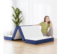 Doubleslee Matelas Pliable 1 Personne 90X200 | Épaisseur 15cm | Matelas Pliant d'appoint | 6in Matela Mousse Pliable | Mousse Confortable | Housse Lavable | pour Camping, Voiture, Voyages, Exterieur