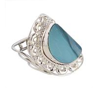 Doublet Bague en argent sterling 925 avec opale de feu - Cabochon ovale 18 x 12 mm, lunette sertie de pierres précieuses multicolores, bague bohème pour femme, P 1/2, Pierre précieuse, Opale de feu