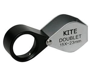 Doublet Kite 15 x -Lente d'Grossissement 15 x, diamètre Frontale 23 mm, Couleur : Noir