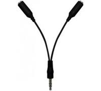 Doubleur / Duplicateur de jack 2 connecteurs jack 3.5mm femelle et mâle - Noir- DEA G