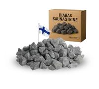 Doubleyou Geovlies & Baustoffe Pierres pour sauna de qualité supérieure 5 kg - 32-56 mm Diabas - Petit format - Pour tous les poêles de sauna - Résistantes à la chaleur et conservent la chaleur