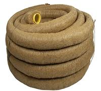 Doubleyou Geovlies & Baustoffe Tuyau de drainage DN 65 perforées avec Coco Filtre, Coco gainé, drainage - Doubl eyou geovlies & Matériaux de Construction® 10m