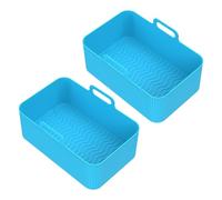 Doublure de friteuse à air en silicone, compatible for Ninja, accessoires de friteuse à double air, casserole en silicone réutilisable, poêle à griller, panier de cuisson, accessoires de cuisine(Blue)