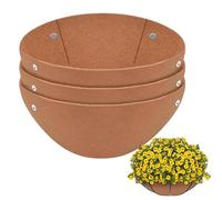 Doublure de jardinière - Inserts de panier suspendus en feutre de 40,6 cm, 3 coussinets de rechange pour pot, récipient de culture respirant | Décoration intérieure et extérieure de balcon de cour de