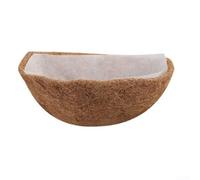 Doublure de panier suspendu en forme de demi-lune avec construction en fibre de coco et couche de tissu non tissé pour tailles de 25,4 cm, 30,5 cm, 35,6 cm, 40,6 cm (35,6 cm)