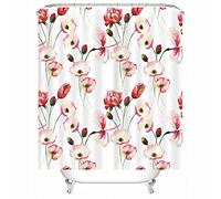 Doublure de Rideau de Douche Rose, Rideaux de Douche pour Salle de Bain, Rideau intérieur en Polyester pour Printemps, été, Automne Hiver, 165 x 200 cm, Blanc