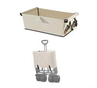 Doublure de wagon, 78 x 46 x 26,9 cm, poche en tissu pour chariot portable, nettoyage rapide, housse anti-poussière imperméable en tissu Oxford, pour camping, shopping, plage (blanc)