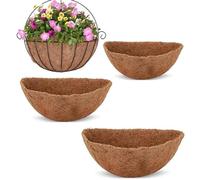 Doublure demi-ronde de 40 cm en fibre de coco pour panier à fleurs suspendu, panier mural en fibre de coco,4 piece