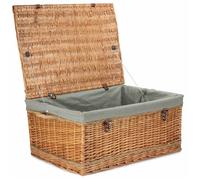 Doublure en coton gris de coffre en osier à double poignée en corde cuite à la vapeur de 72 cm