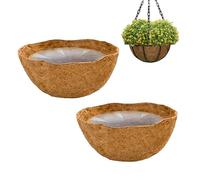 Doublure en Fibre de Coco, 2 pièces Doublures de Rechange pour Pot de Fleur, Doublure de Jardinière en Fibre de Coco Naturelle, Doublures pour Jardinières, Doublure Panier Suspendu pour Balcon Jardin