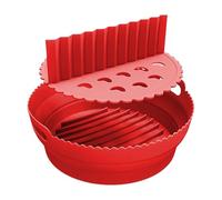 Doublure pour friteuse à air en silicone, friteuse à air réutilisable - panier rond en silicone pour friteuse à air - friteuse à air de sécurité pour lave-vaisselle Insertion de séparateurs de poêle