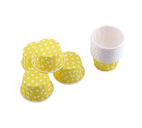 Doublures de cupcake en papier 100PCS Muffin Baking Cup Case Moule pour la fête d'anniversaire de mariage à la maison(Jaune)