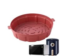 Doublures de friteuse à air en silicone - Revêtement de cuisson rond réutilisable en silicone pour friteuse à air, panier réutilisable pour four, micro-ondes et air