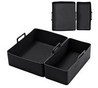 Doublures de friteuse à air - Panier rectangulaire pour friteuse à air, 2 plateaux de cuisson en silicone | de cuisson multifonctionnelle pour la maison, le studio, le restaurant, solution de