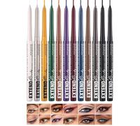 Doublures d'œil en gel, stylos à doublure pour les yeux, 12 couleurs crayons d'à paupières imperméables, Stylos de gel professionnels durables, ensemble cosmétique de maquillage à l'épreuve des taches