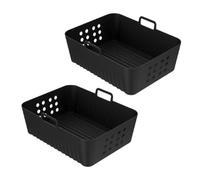 Doublures En Silicone For Friteuse À Air, Compatibles Avec Ninja,SL400 SL401, Panier XL À Double Pile, Plateau De Cuisson Réutilisable For Friteuse À Air(2pcs)