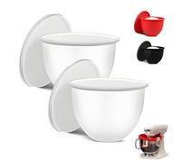 Doublures en silicone neuves pour robots pâtissiers de 5 litres, accessoires avec couvercles, inserts de bol de rechange, pour la cuisine et la pâtisserie à domicile, lot de 2 blancs de 460